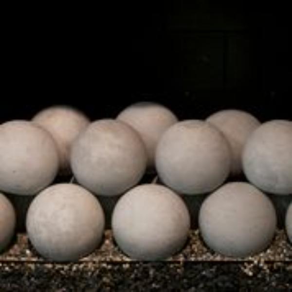 FS4-30-GS 4 x 30 in. Graystone Fyre Spheres - 34 Piece