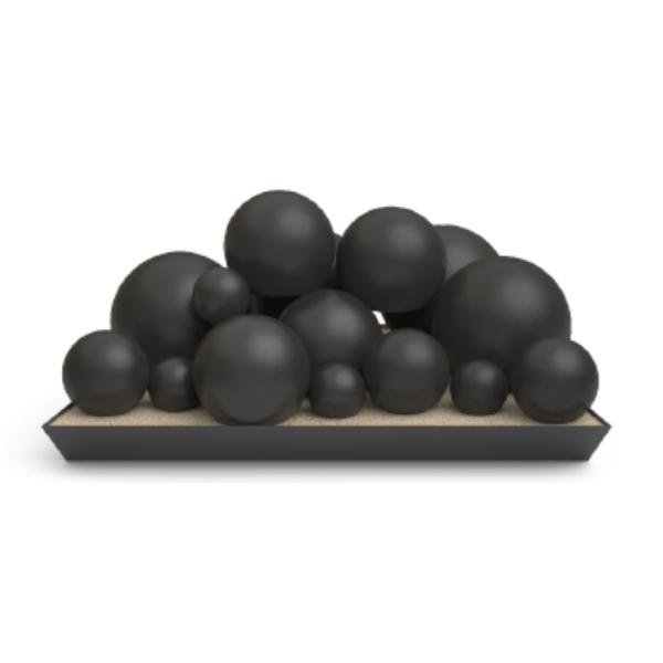 FSM-18-EB 18 in. Epic Black Mixed Select Fyre Spheres Set