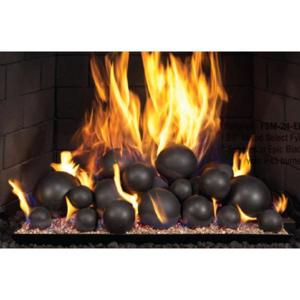 FSM-24-EB 24 in. Epic Black Mixed Select Fyre Spheres Set