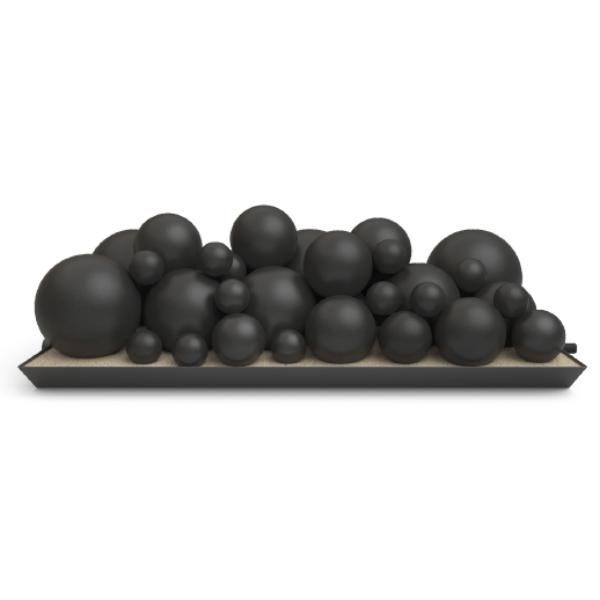 FSM-30-EB 30 in. Epic Black Mixed Select Fyre Spheres Set