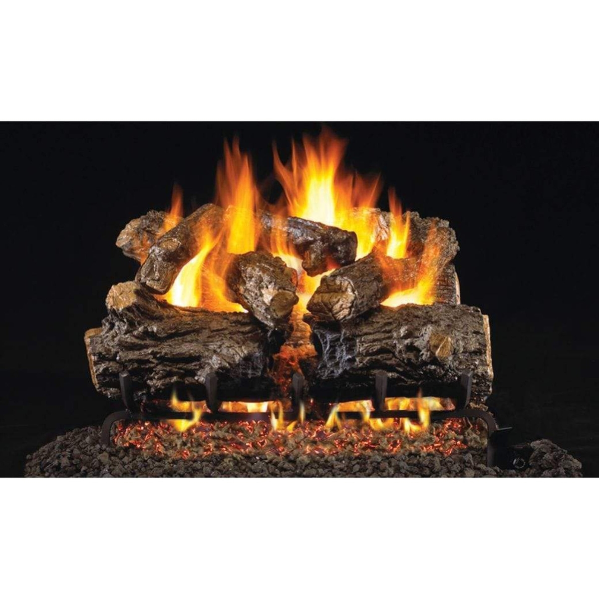 HCHR-18-20 18 & 20 in. Burnt Rustic Oak Gas Log Set