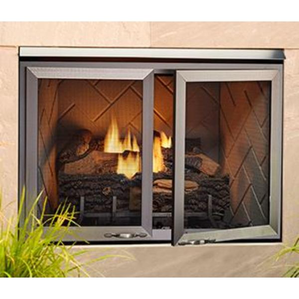 VOFB42-H 42 in. Vesper Outdoor Fireplace with Herringbone Concrete Refractory