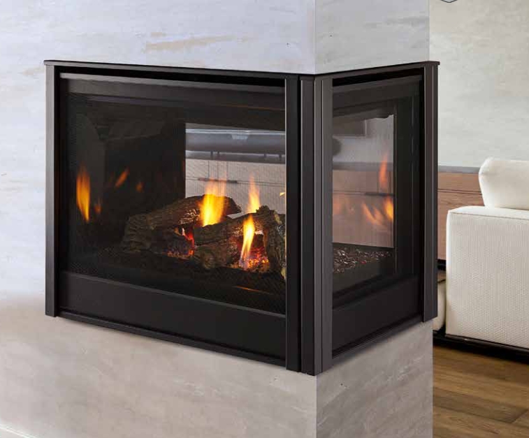 PIER-DV36IN 36 in. Majestic Pier Direct Vent Multi Sided Gas Fireplace with IntelliFire Touch Ignition - Natural Gas