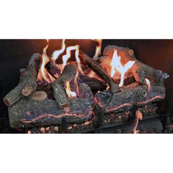 GlowFire Charred Logs - Weathered Oak - 24 in. - Ceramic Refractory
