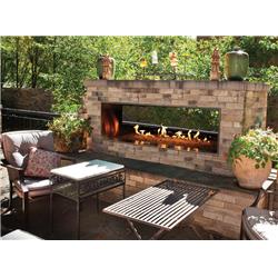 Picture of Empire OLL48FP12SN 48 in. Push Button Manual Ignition 55000 BTU Outdoor Stainless Steel Linear Fireplace - Natural Gas