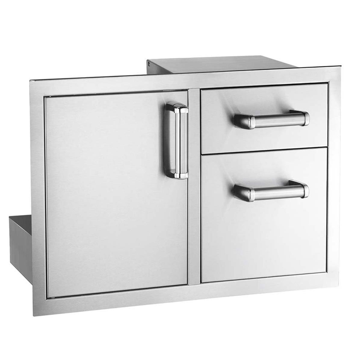 Fireplace Access Door with Double Drawer - Stainless Steel
