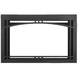 35 in. Contemporary Arch Screen Front Fireplace, Black