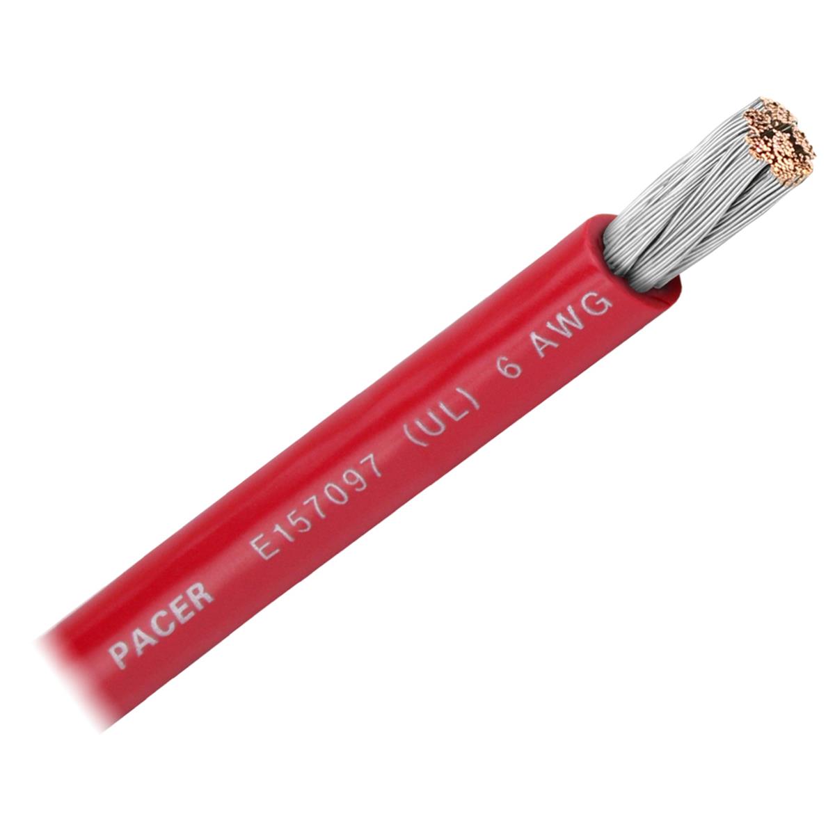 6 Awg Pacer Battery Cable, Red