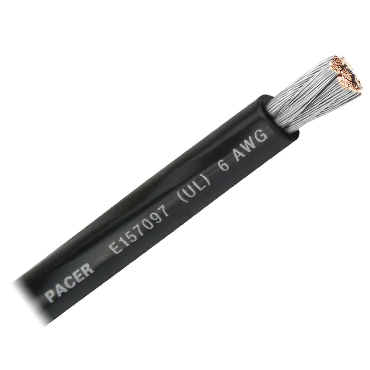 6 Awg Pacer Battery Cable, Black