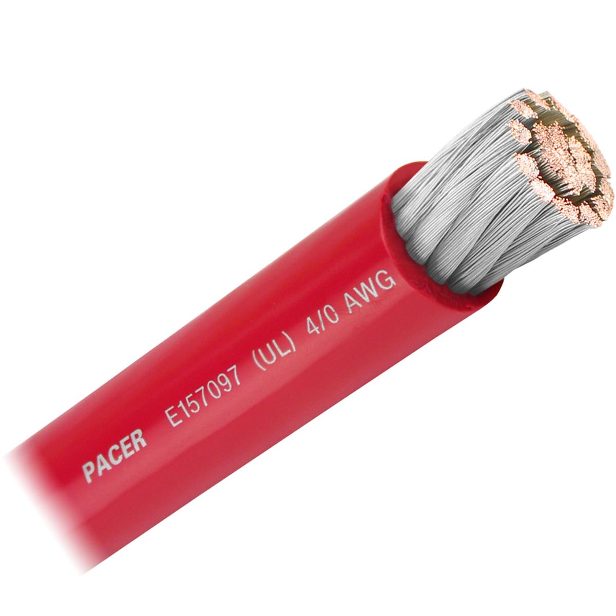WUL4-0RD-FT 4-0 Awg Pacer Battery Cable, Red