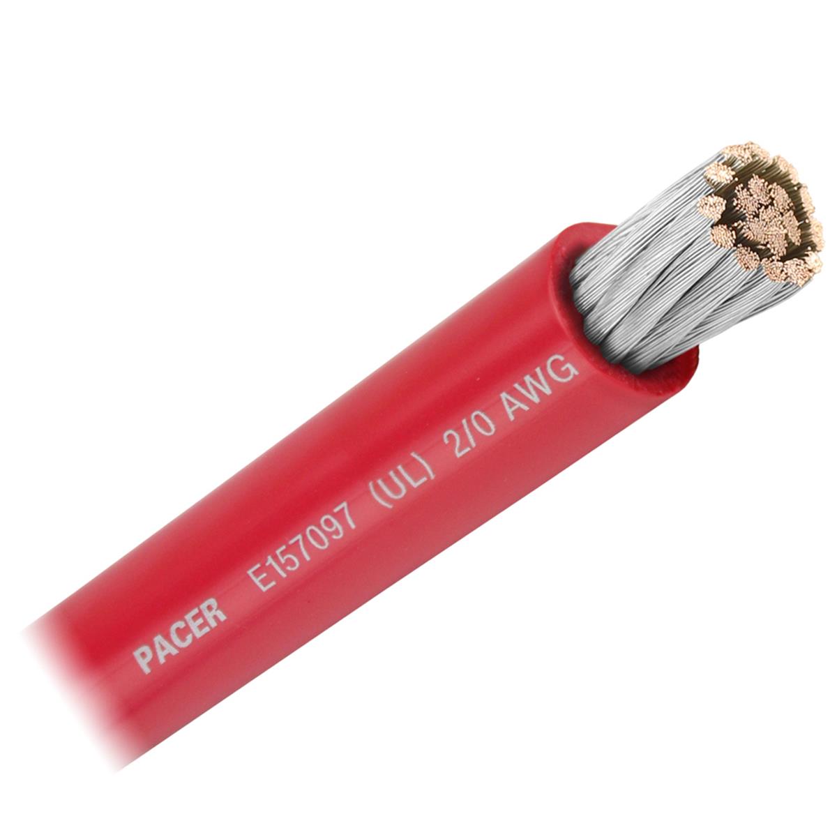 WUL2-0RD-FT 2-0 Awg Pacer Battery Cable, Red