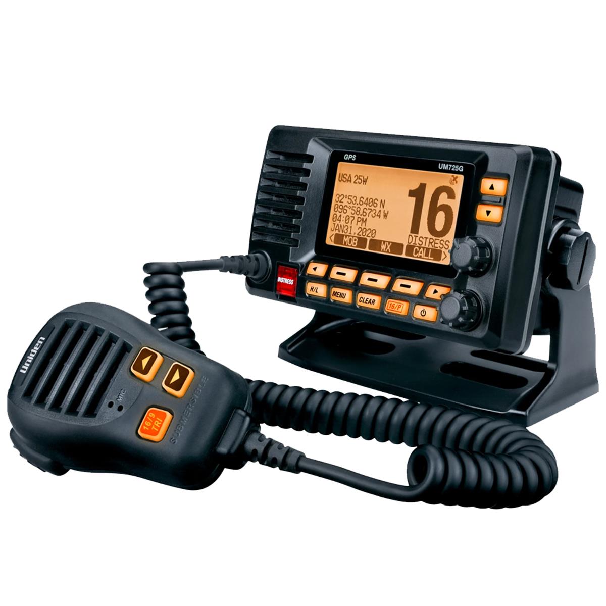 Picture of Uniden UM725GBTBK Fixed Mount VHF with GPS & Bluetooth&#44; Black