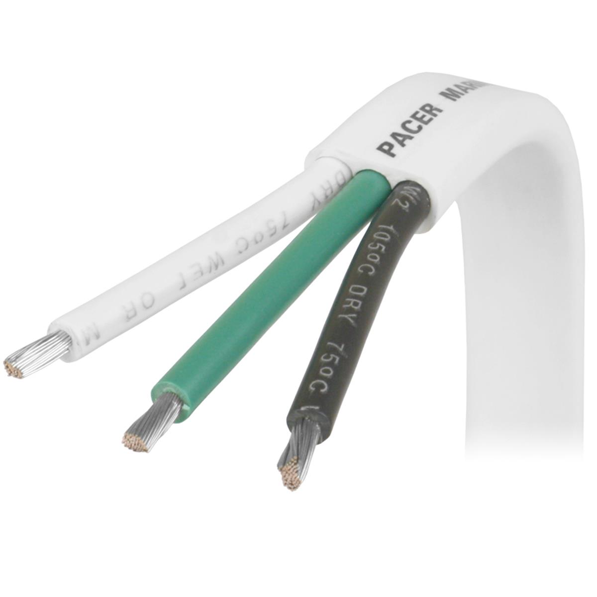 Pacer Marine Tinned Copper Flat Triplex Boat Cable, White/Green/Black | by West Marine
