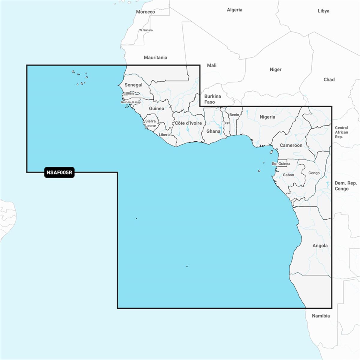 Picture of Garmin 010-C1226-20 West Africa Navionics & NSAF005R Marine Chart Map