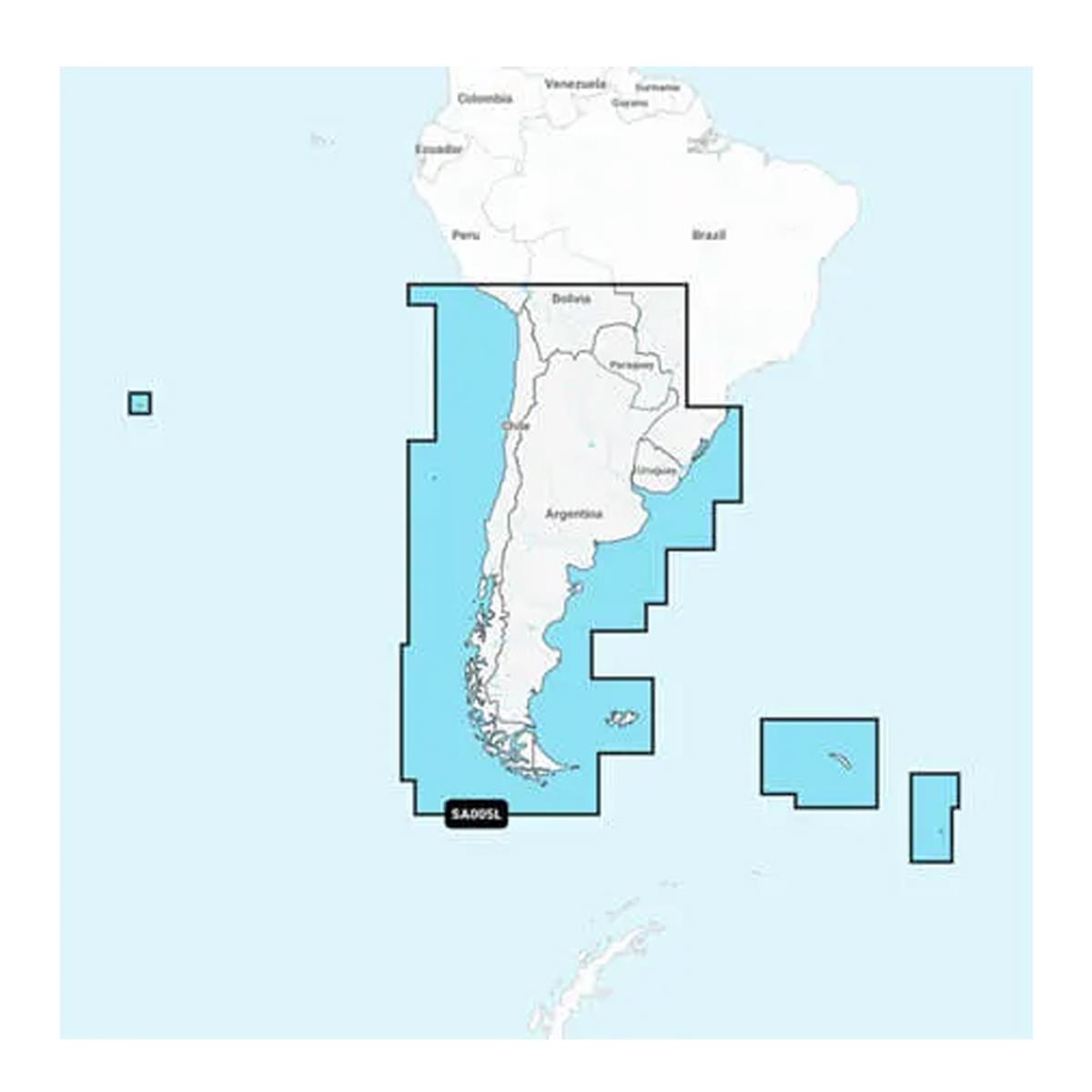 Picture of Garmin 010-C1286-20 Chile&#44; Argentina & Easter Island Navionics & NSSA005L Marine Chart Map