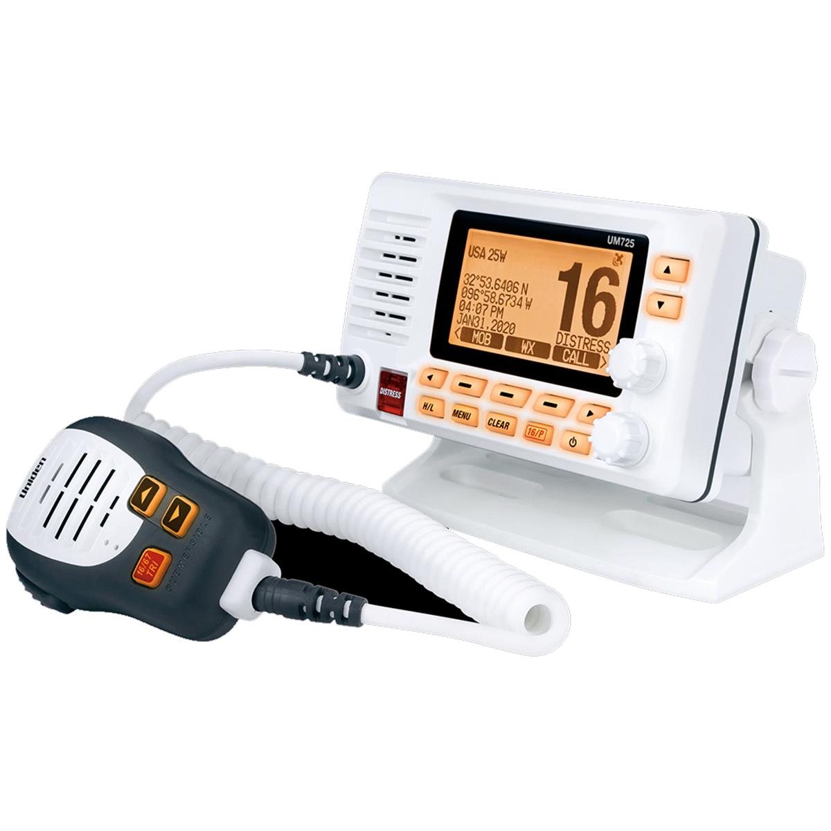 UM725 Fixed Mount VHF with GPS & Bluetooth, White