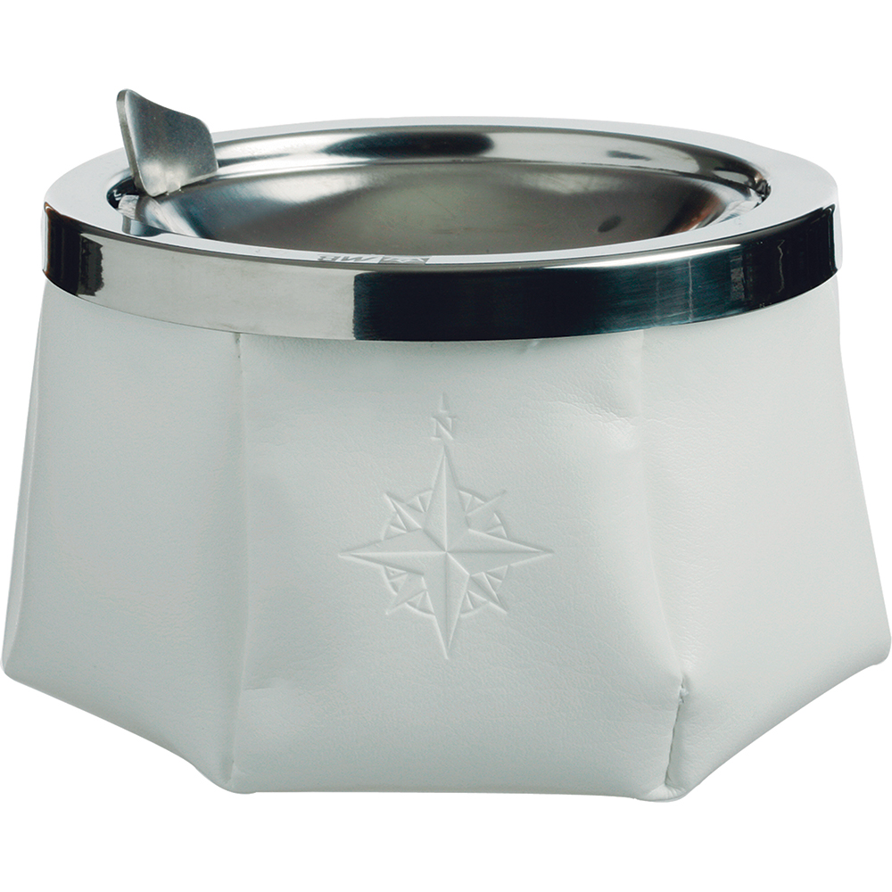 30102 Windproof Ashtray with Lid, White