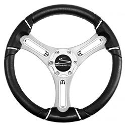 14 in. Torcello Wheel 04 Series Polyurethane Wheel with Chrome Trim & Cap, Brushed Spokes - 0.75 in. Tapered Shaft