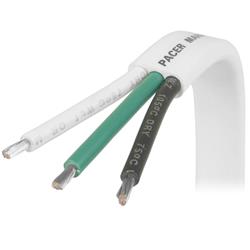Pacer Marine Tinned Copper Flat Triplex Boat Cable, White/Green/Black | by West Marine