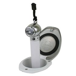 12131 6 ft. White & Stainless Steel Recessed Vertical & Horizontal Mount Transom Shower Handle & Hose