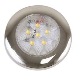 12 & 24V IP67 Stainless Steel Trim B3 Downlight Surface Mount for Boat, Cool White