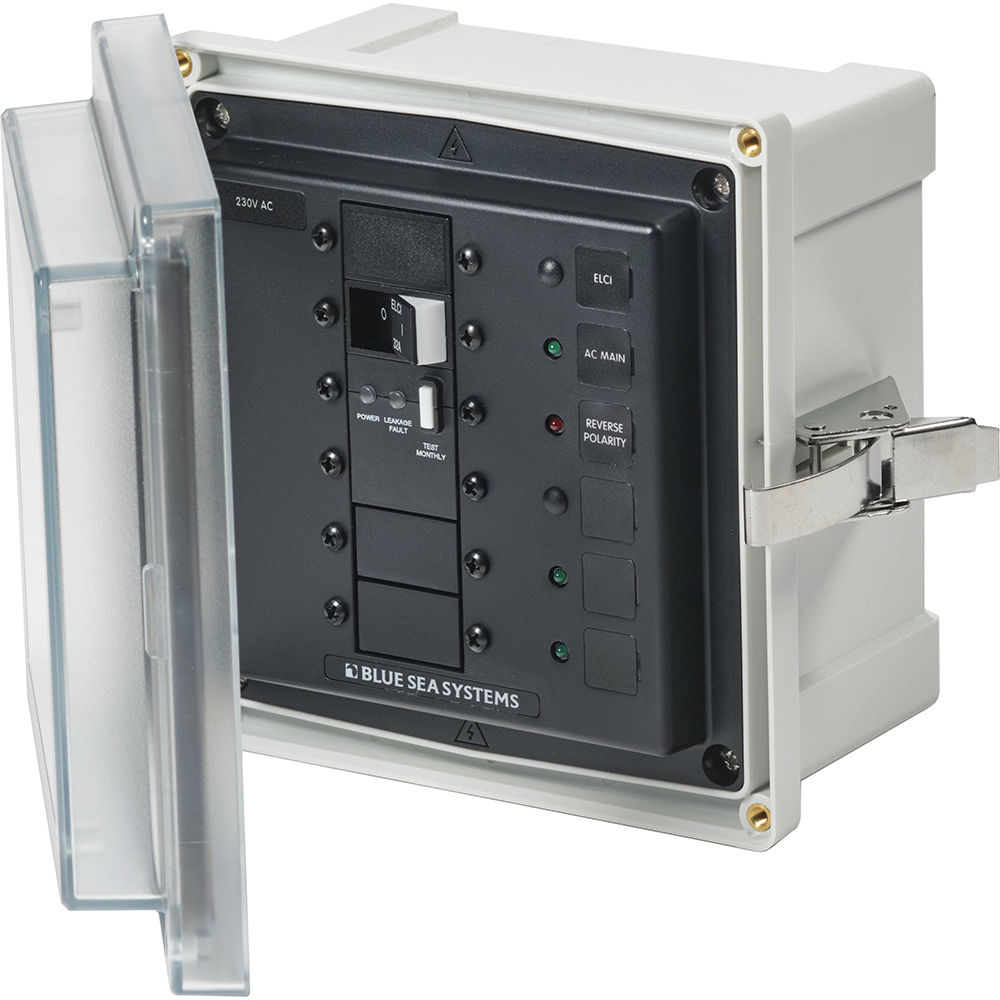 Blue Sea - SMS Panel Enclosure w/ELCI 32A & 3 Blanks - 230V AC