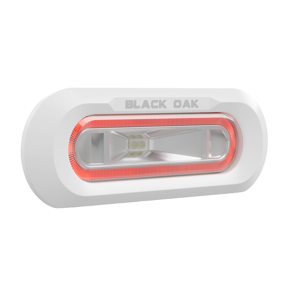 MLPS-FR Low Pro Marine Spreader Light with Flush Mount & White Housing, Red LED
