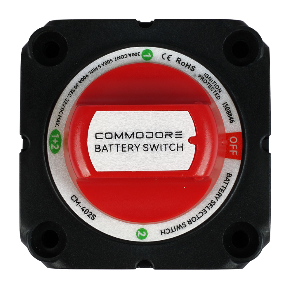 CM-402S 4-Position Compact Dual Battery Selector Switch, Red