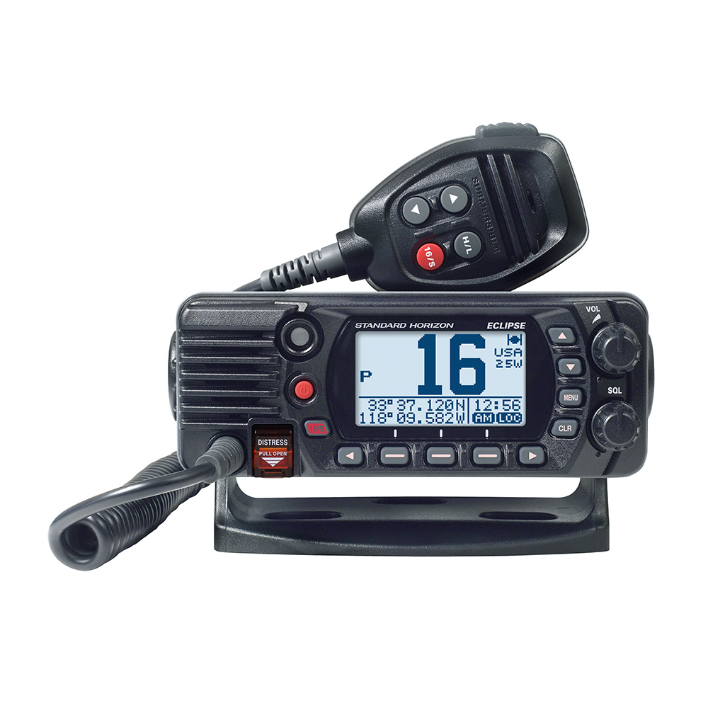 GX1410GB Eclipse Series 25W Fixed Mount VHF & GPS, Black