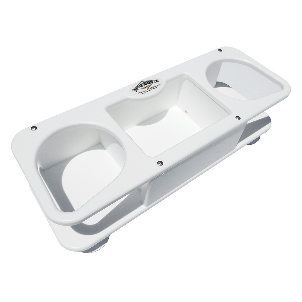 MB-2 Double Cup Holder with Suction Cups, White