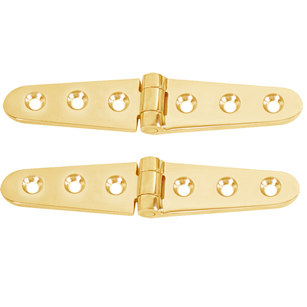 S-0605BC 6 x 1.12 in. Polished Brass Strap Hinge - Pair