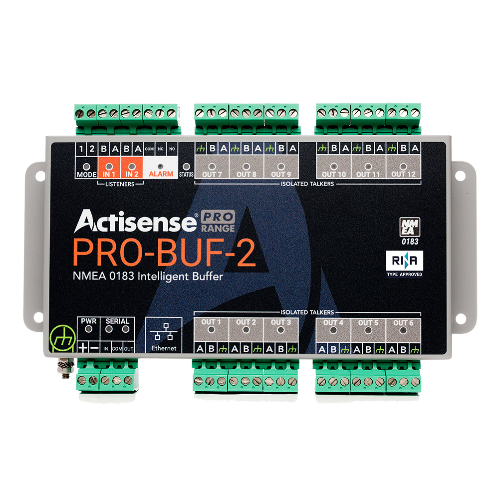 PRO-BUF-2 PRO NMEA 0183 Intelligent Buffer - 2 OPTO Inputs, 12 ISO-Drive Outputs - Serial Port - Ethernet Port & Pluggable Screw Terminal