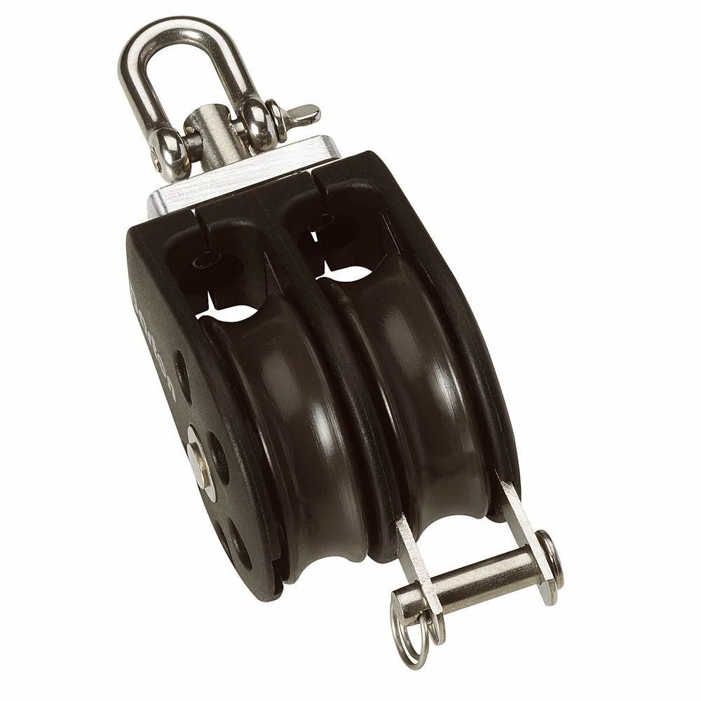 N03231 45 mm Plain Bearing Pulley Block Double Swivel Becket - Size 3