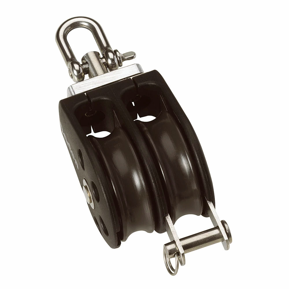 N01231 30 mm Plain Bearing Pulley Block Double Swivel Becket - Size 1