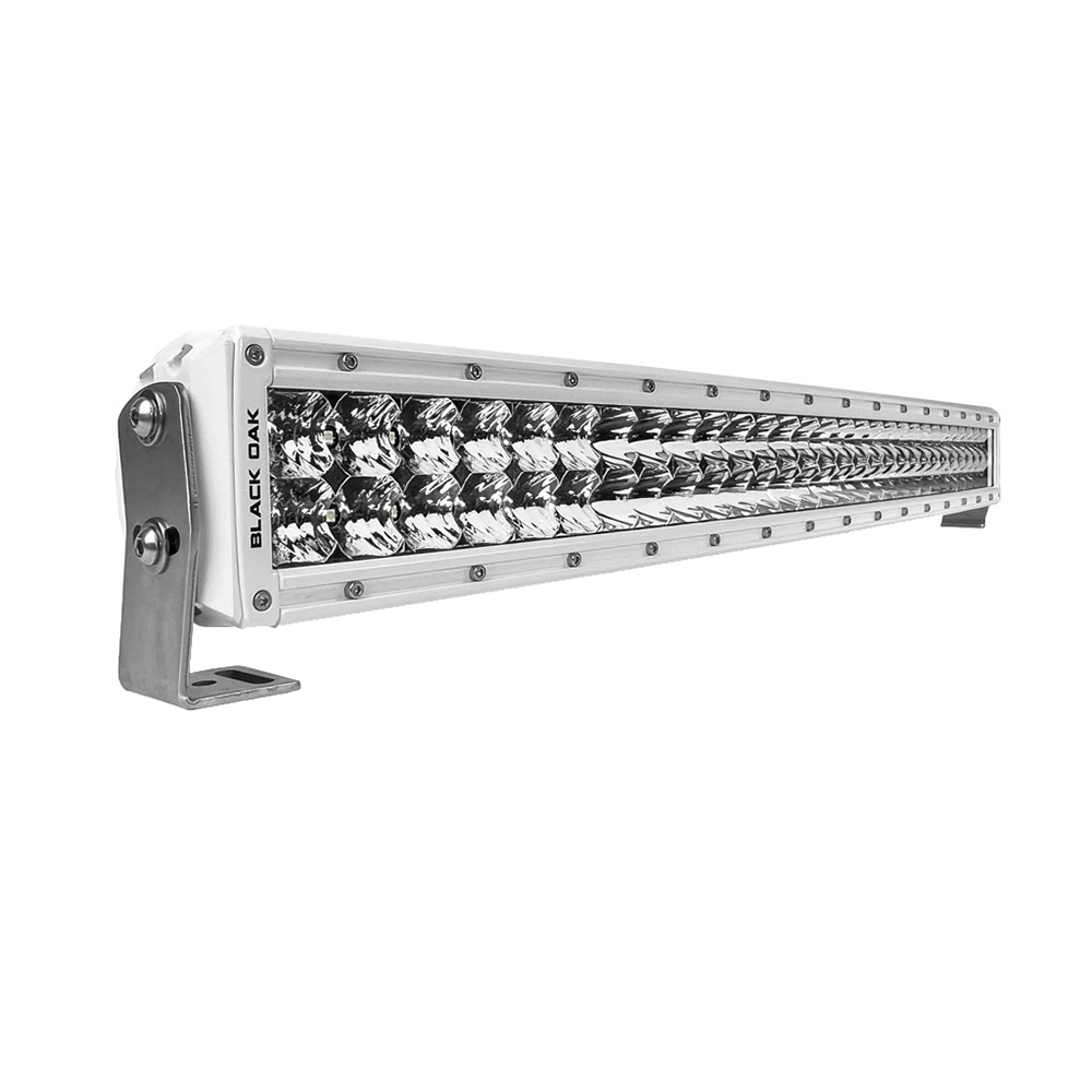 30SCM-D5OS 30 in. Marine Curved Double Row LED Light Bar with Spot Optics - Pro Series 3 & White Housing