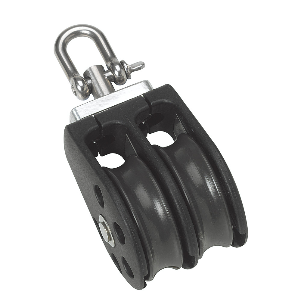 N03230 45 mm Plain Bearing Pulley Block Double with Swivel - Size 3