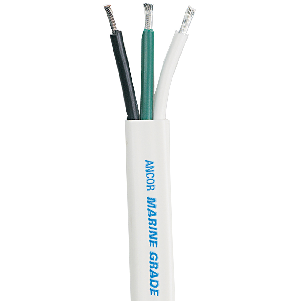 1313-FT White Triplex Cable - 12-3 - White & Black - Green