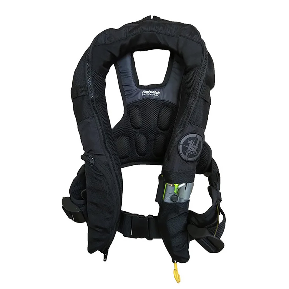 First Watch Pro Inflatable PFD Life Jacket, Auto/Manual Convertible, 38g, Black | by West Marine