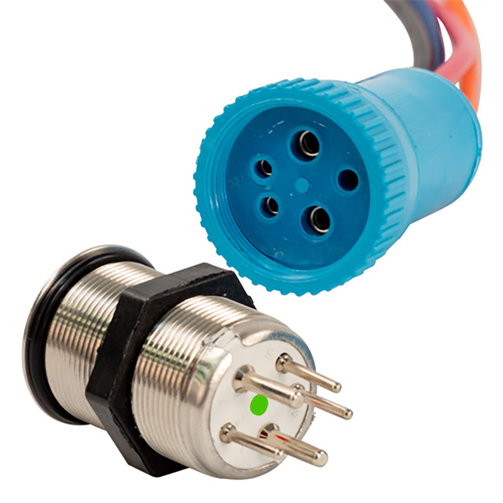 9059-2113-4 22 mm Push Button Switch - Off & On Momentary Contact - Blue & Red LED - 4 ft. Lead