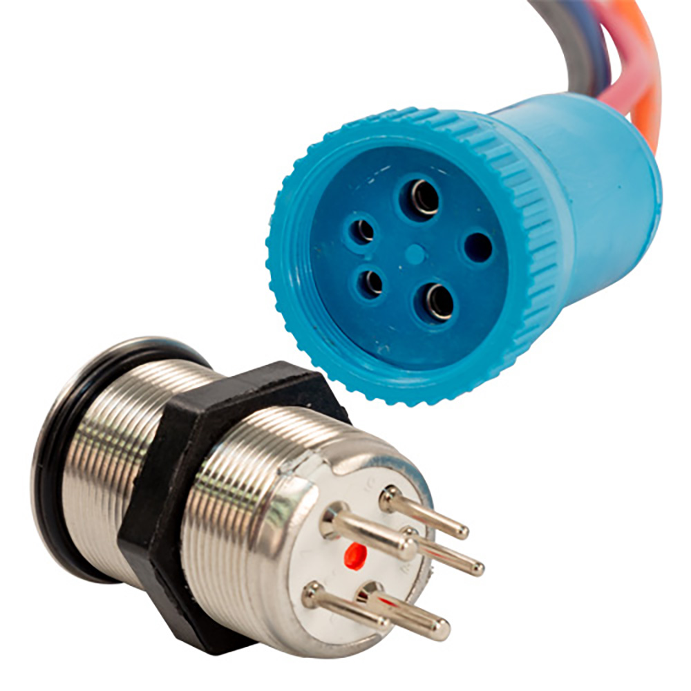 9059-1113-1 22 mm Push Button Switch - Off & On Contact - 1 ft. Lead, Blue & Red LED