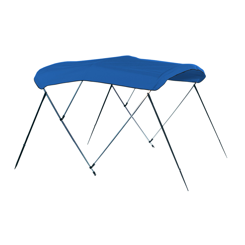 A8SQ4893UB-04 8 ft. 4 Bow Pontoon Bimini Top with Boot - Pacific Blue Acrylic