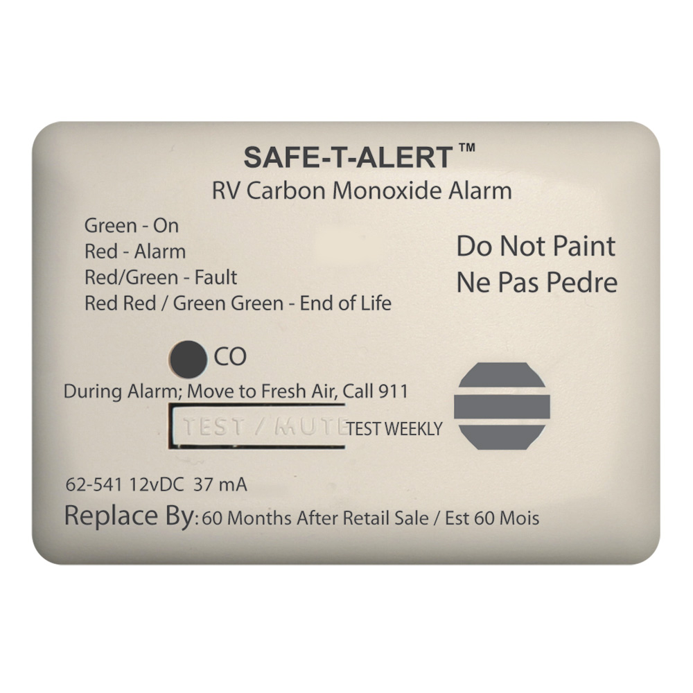 62-541-WT 62 Series Carbon Monoxide Alarm - 12V RV Surface Mount - White