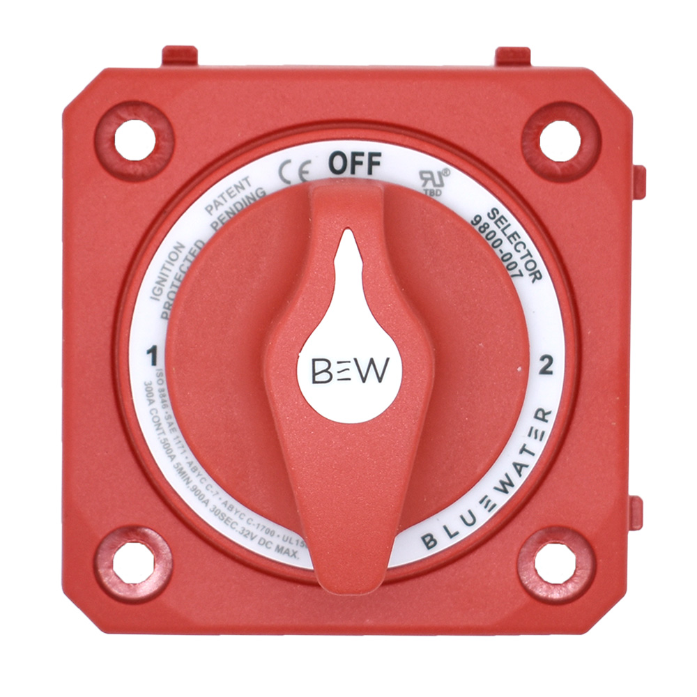 9800-007-10 Off-1-2 Both Battery Switch - Panel Mount - Red
