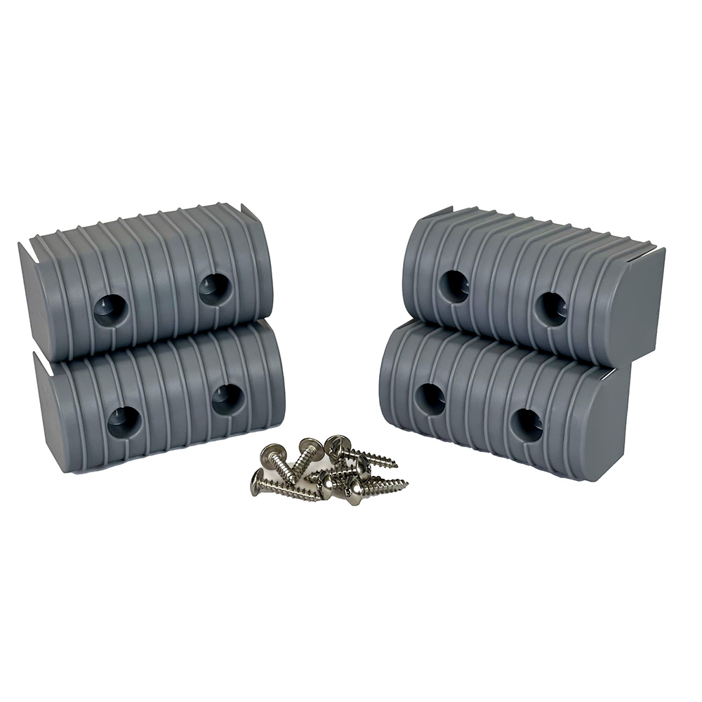 23051 2 x 4 in. Bunk Wrap End Cap Gray Accessory Kit with Stainless Steel Hardware - Pack of 4