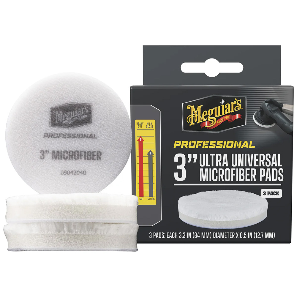 M3MFP3 3 in. Professional Ultra Universal Microfiber Pads - Pack of 3