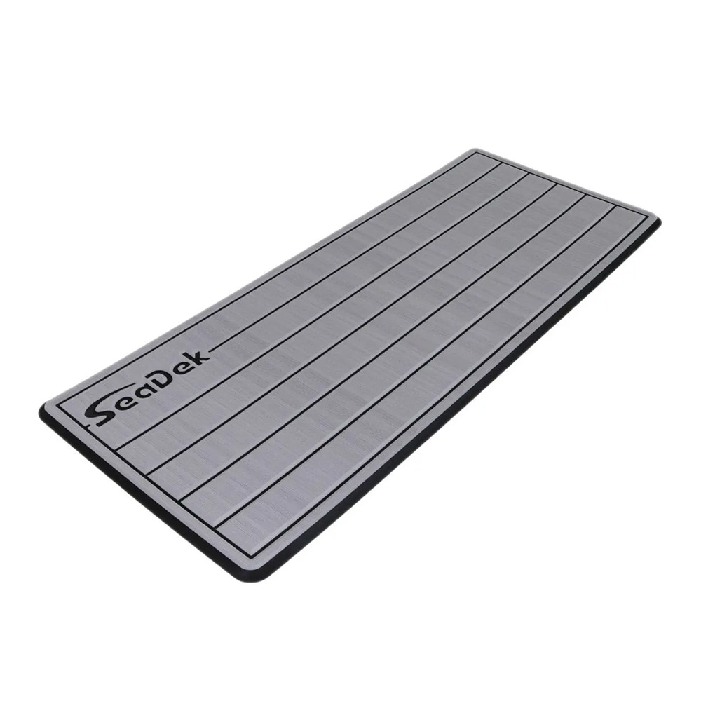 53602-80324 14 x 36 in. & 20 mm Dual Density Small Teak Helm Pad with Logo & Brushed Texture - Gray & Black