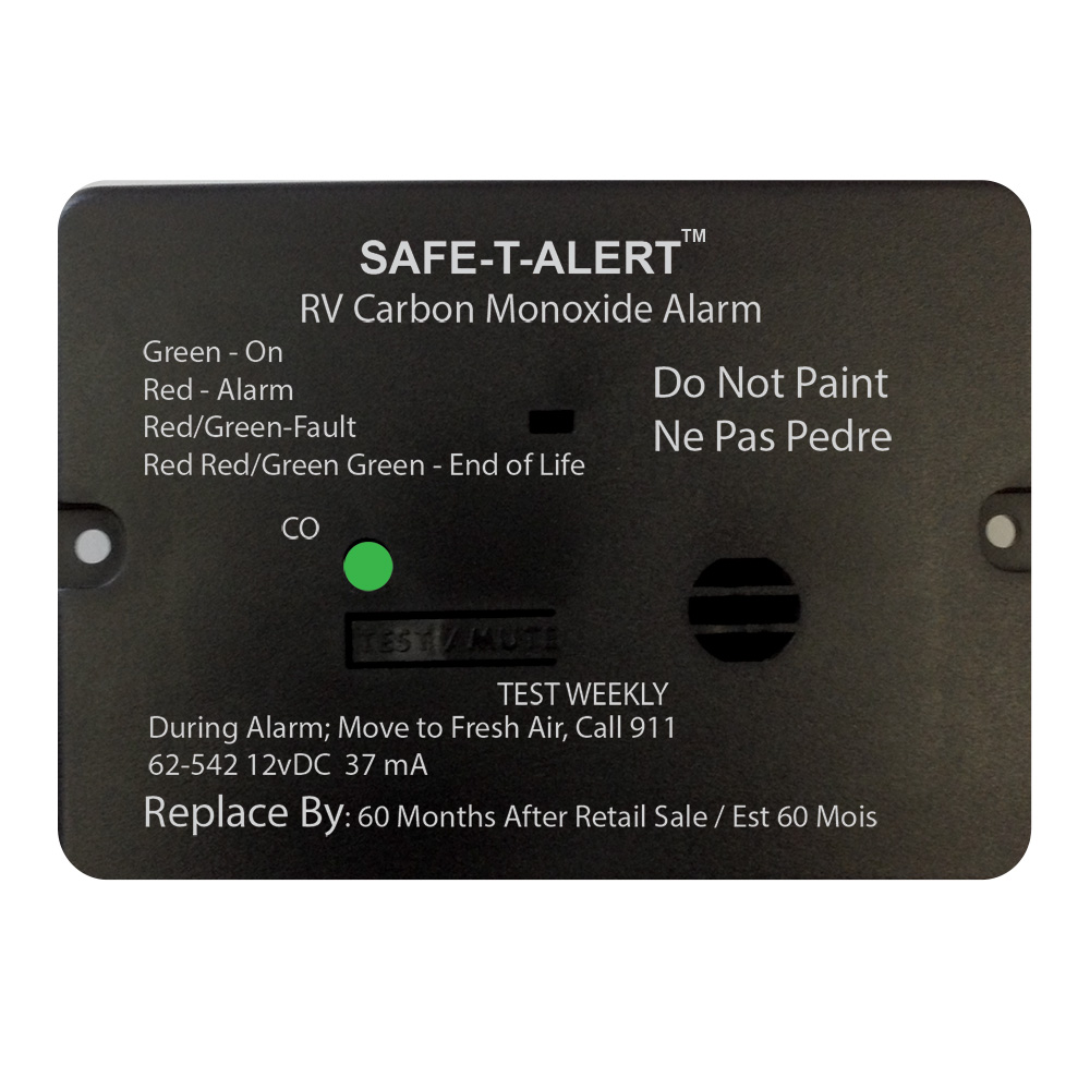 62-542-BL 62 Series Carbon Monoxide Alarm - 12V RV Flush Mount - Black