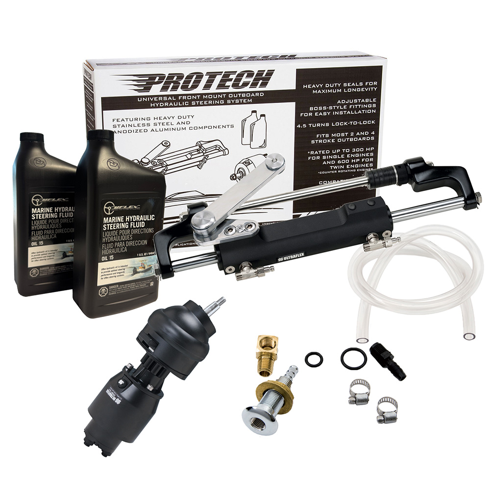 PROTECH 2.1T 2.1 Front Mount Tilt OB Hydraulic System for UP28T Helm Pump, Oil, UC128TS-2 Cylinder & X52 Tilt - No Hoses