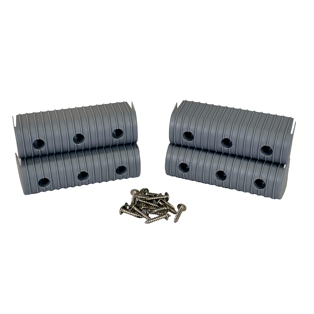 23053 2 x 6 in. Bunk Wrap End Cap Gray Accessory Kit with Stainless Steel Hardware - Pack of 4