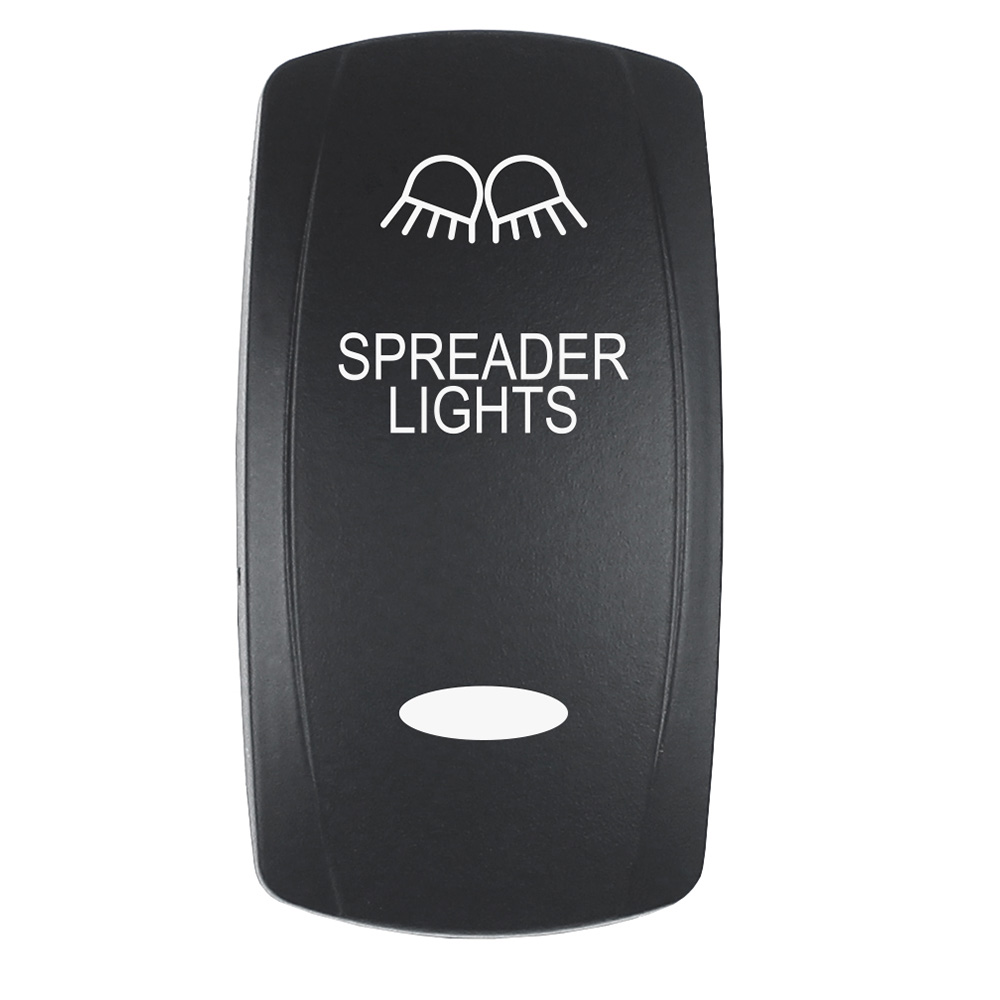 EV2LE-SPDR Spreader Lights for V Series Contura Switches - Laser Etched Top & Bottom Light, Black